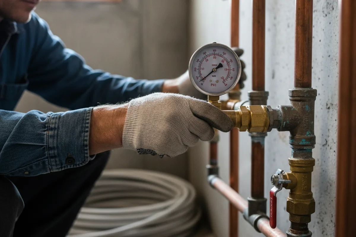 Pressure testing a repaired line during Water Line Repair in Vidalia